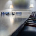 Abstract angle of an empty boardroom table