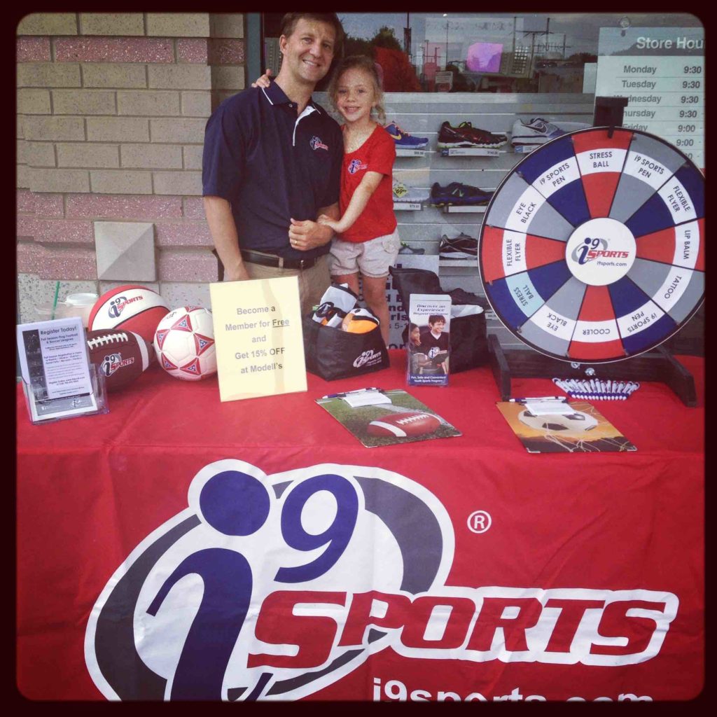 i9 Sports franchisee Todd Peterson with his daughter