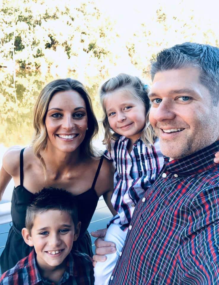i9 sports franchise owner Alli Hall with her son, Lucas, daughter, Rory, and husband, Greg.